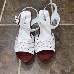 White Wedge Heels